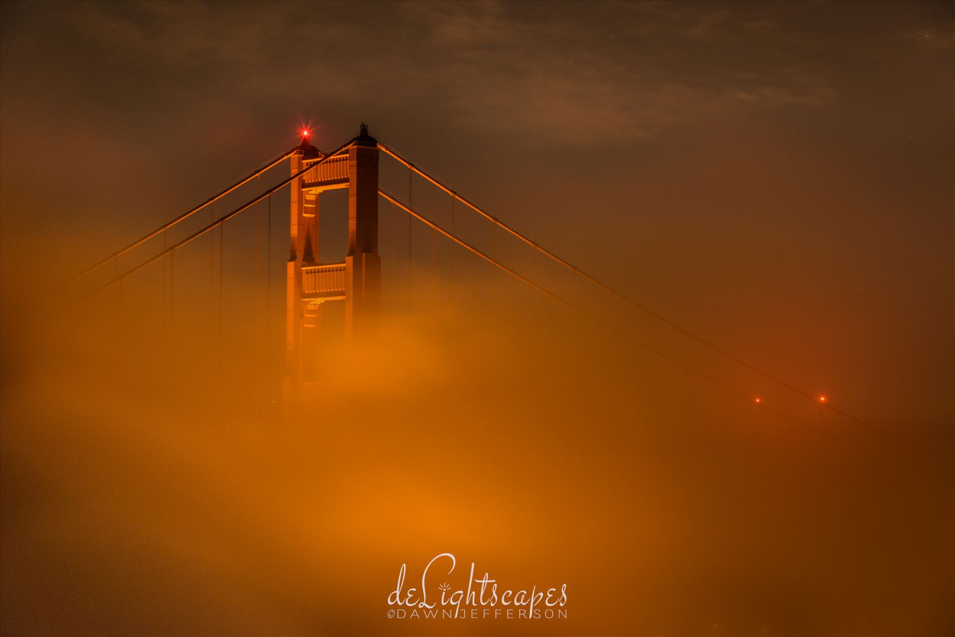 Fog Dance - Fog envelopes the Golden Gate Bridge by Dawn Jefferson