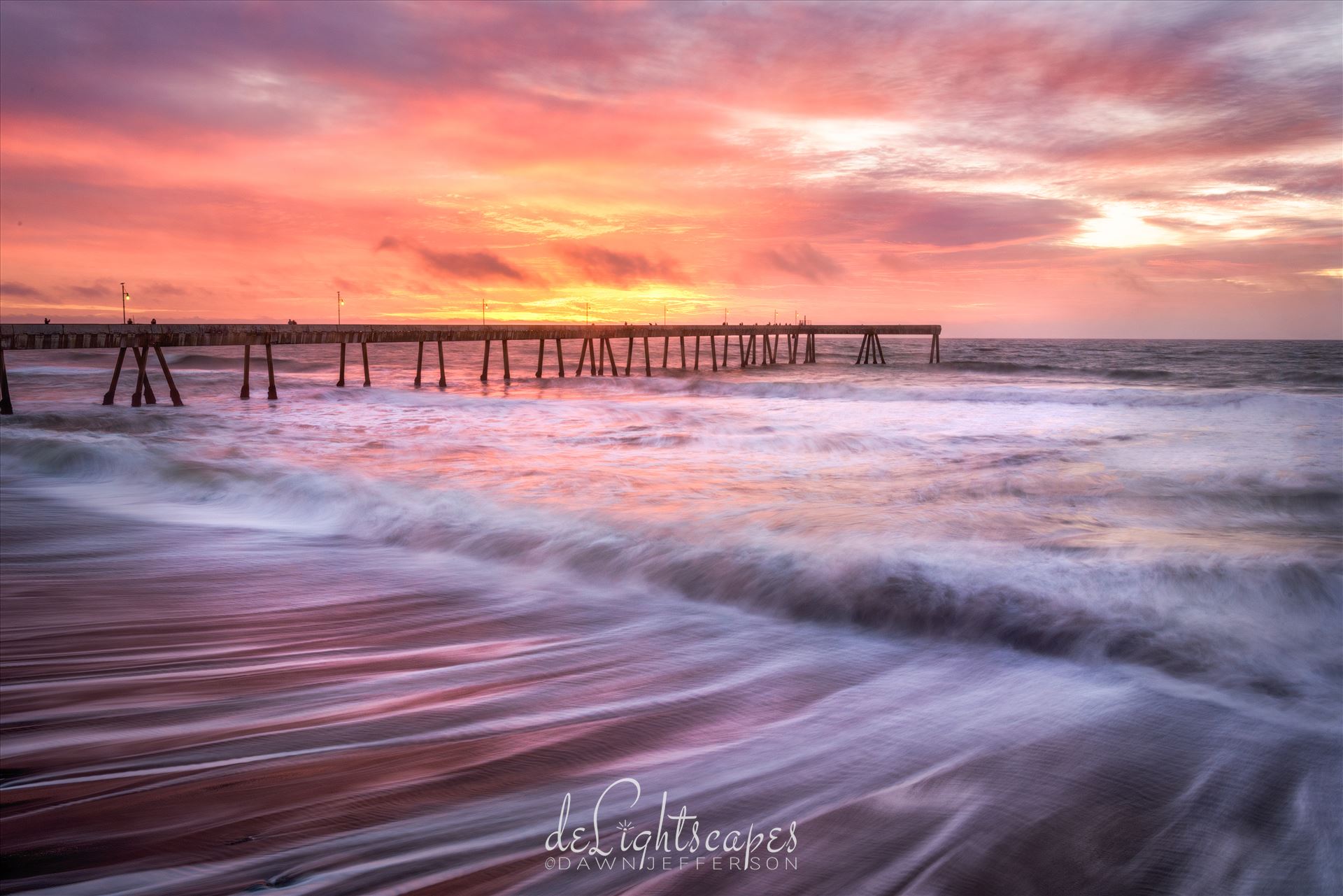 Sunset at the Pier -  by Dawn Jefferson