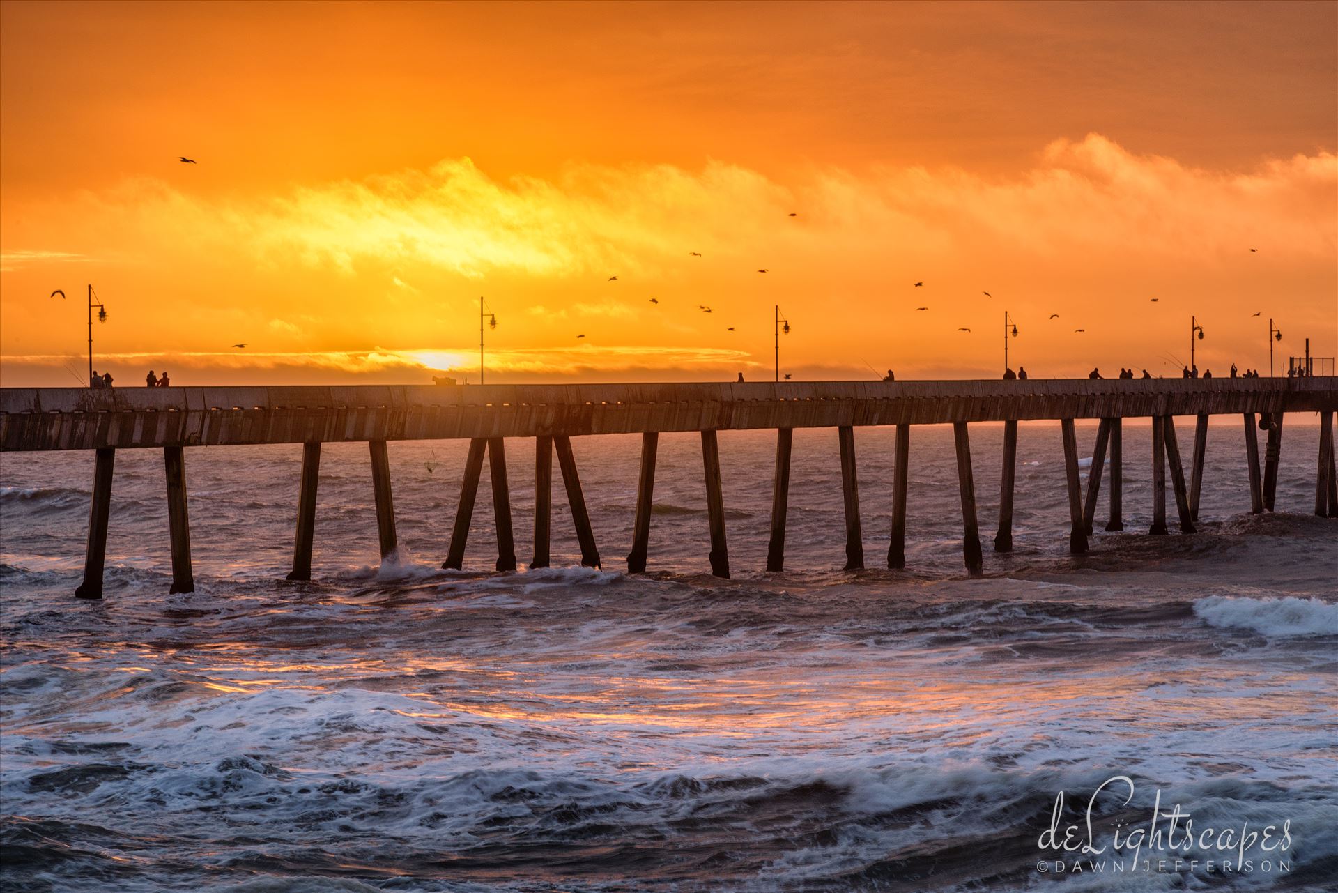 Orange:The Pier -  by Dawn Jefferson