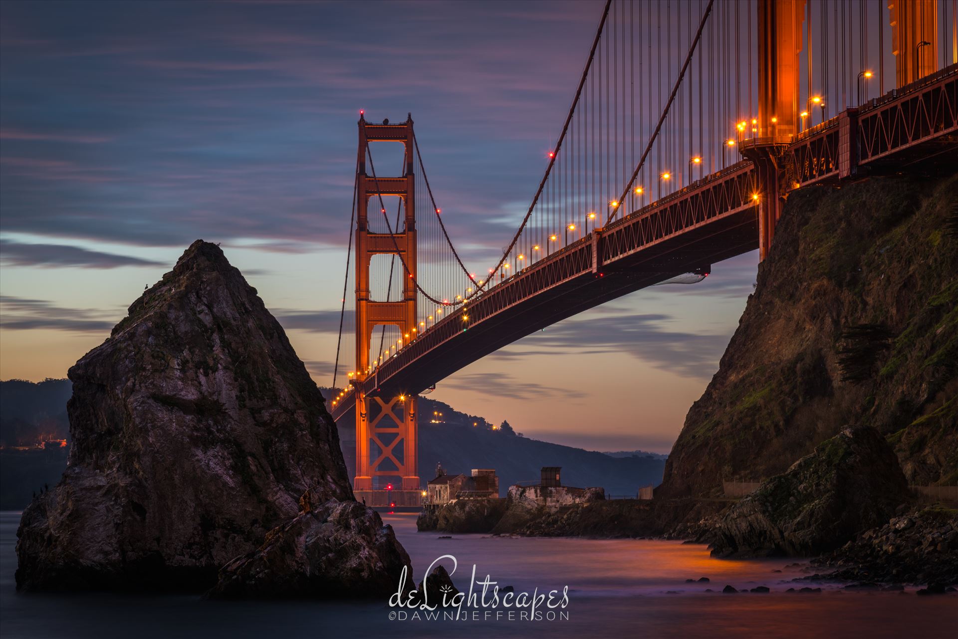 Twilight at the Golden Gate Bridge -  by Dawn Jefferson