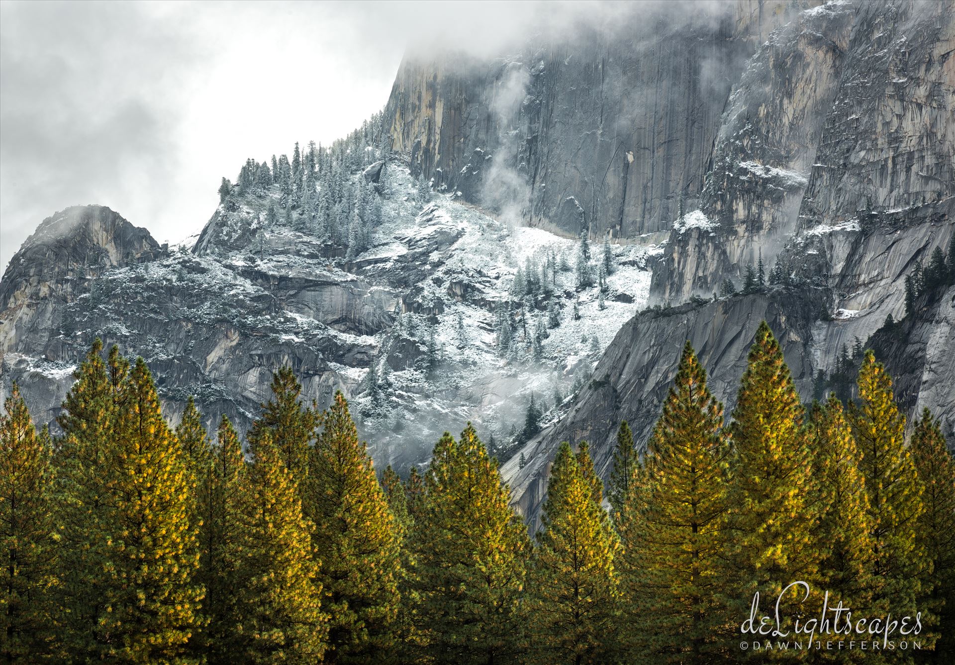 Fall Snow Dusting in Yosemite -  by Dawn Jefferson