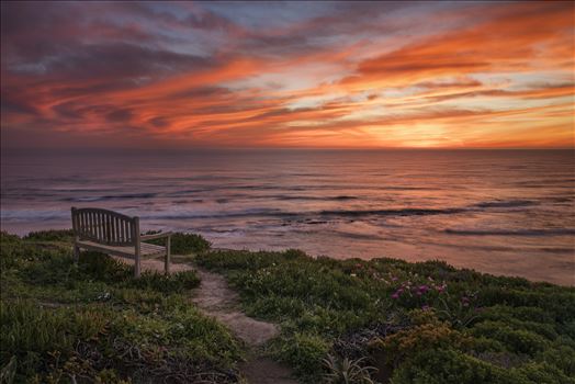 Sunset in Solitude - Fiery  sunset on the bluffs